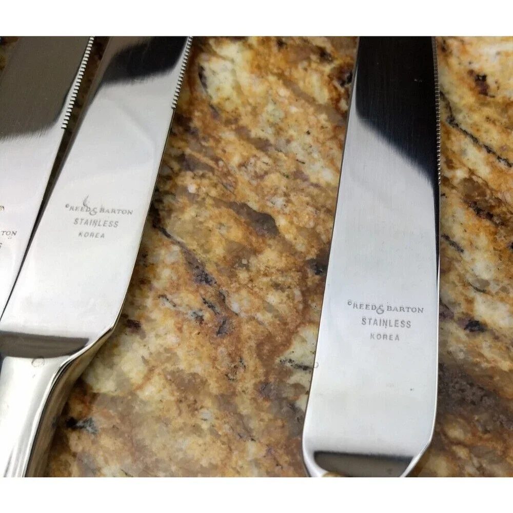 7 Reed & Barton Select ANSE ROYALE DINNER KNIVES 18/10 Korea Stainless Flatware‎
